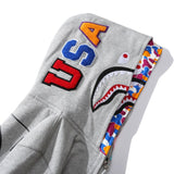 Bathing Ape Hoodie Shark Head Double Hood Camouflage Hooded Sweater Men's Autumn and Winter Cardigan Zipper Casual Couple Jacket