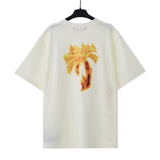 Palm Angels T Shirts Flame Palm Alphabet Short Sleeve T-Shirt