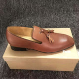 Louboutin-style red bottom shoes spring and summer аcl red bottom gentleman leather shoes men's genuine leather patent leather british style casual youth breathable large size business