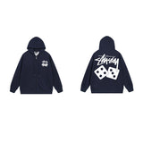 Stussy Hoodie Zip-Up Cardigan Fleece Hooded Sweater