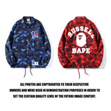 Shark Print Jacket Street Men'S Jacket Loose Camouflage Coach Jacket