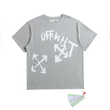 Off White T Shirts Tie-Dye Process Loose Men'S And Women'S Same Style Pure Cotton Short Sleeves