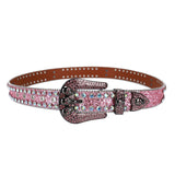 Hip-hop punk rhinestone belt unisex easiest for match