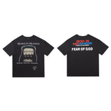 Marilyn Manson T Shirt Distressed Oversize Vintage Pure Cotton Couple Short Sleeve T-shirt