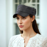 Women Hat Cap Flat Top Cap Mesh Cap