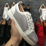 Louboutin-style red bottom shoes european station cl electric embroidery rivets red bottom sneakers easiest for matchtrendycouple style casual shoes guangdong