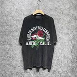 Amiri washed t-shirt rose short sleeve