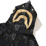 Bathing Ape Hoodie joint golden skull shark head print hooded cardigan zip sweater jacket