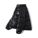 Shark Print Coat Leather Cotton-Padded Coat For Boys And Girls Winter