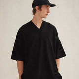 Fog Essentials T shirt Offset Logo Loose V-neck T shirt