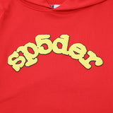 Sp5der Hoodie Cobweb Puff Print Pure Cotton
