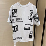 We11 Done T Shirts Letter Logo Graffiti Printing Summer Short Sleeve Men and Women