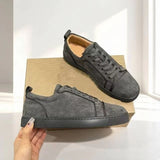 Louboutin-style red bottom shoes european station export model: cl red bottom studded shoes embroider men's sneakers black casualcouple model