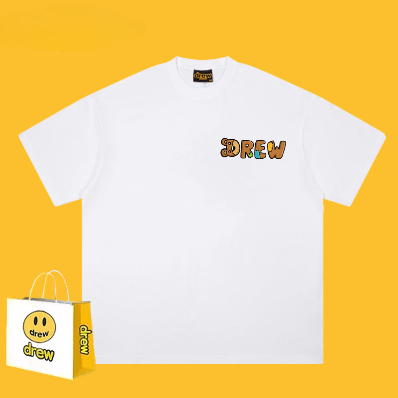 Drew T Shirts Short Sleeve Letter Cotton T-shirt Loose