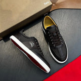 Louboutin-style red bottom shoes cl red bottom shoes calfskin color matching low ankle men's shoes business sports casual sneakers easiest for matchwhite shoes for men