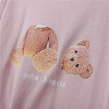 Palm Angels T Shirts Broken Bear Printed round Neck Short Sleeve T-shirt