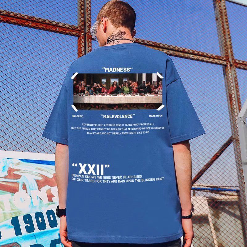 Caravaggio T-Shirts Men's plus Size Hip Hop Loose Short Sleeve Cotton T-shirt