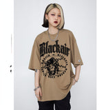 Y2g Shirts for Boys Blackair Vintage Print Short Sleeves Male Hip Hop Loose T-shirt