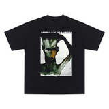 Marilyn Manson T Shirt Vintage Retro Grimace Loose Casual Fog