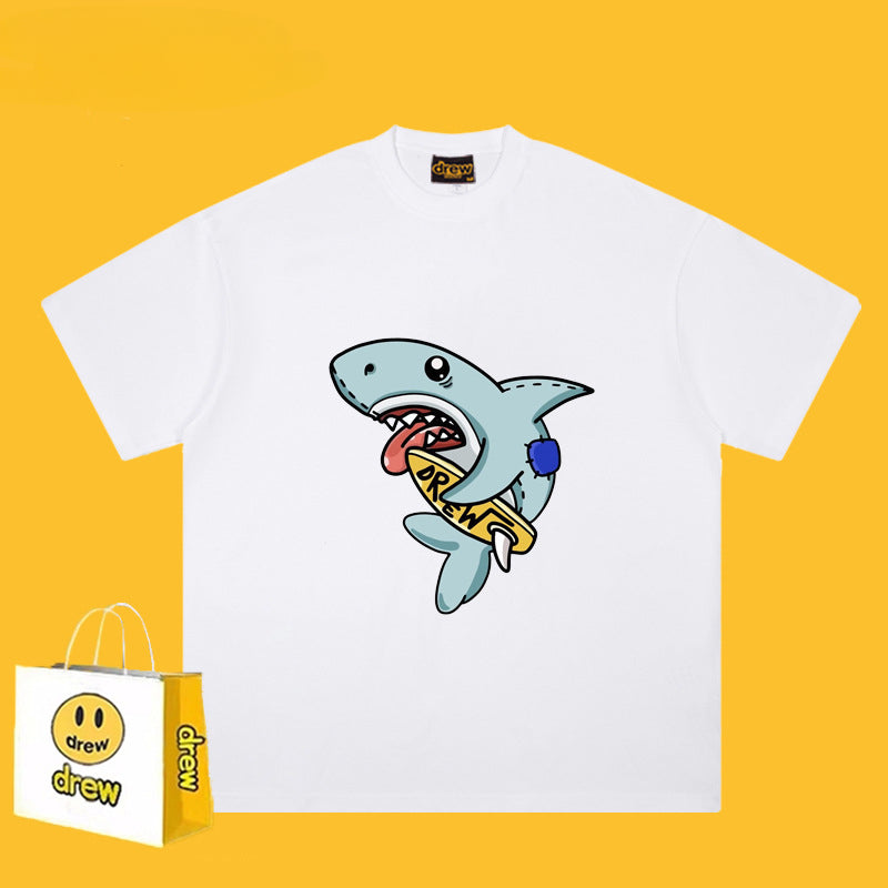 Drew T Shirts T-shirt Cotton Short Sleeve Male Shark