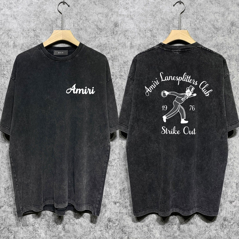 Amiri washed t-shirt bowling print short sleeves
