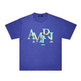 Amiri washed t-shirt gradientletterprinting short sleeve