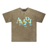 Amiri washed t-shirt gradientletterprinting short sleeve