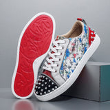 Louboutin-style red bottom shoes spring cl red bottom street sneakers men's shoes trendystudscasual shoes fashion spirit boy shoes