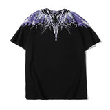 Marcelo Burlon T Shirt MB Purple Lightning Wings Pure Cotton Men and Women Same Style