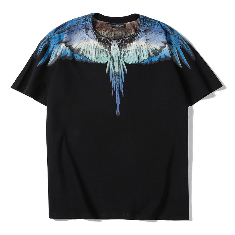 Marcelo Burlon T Shirt MB Wings Pattern Pure Cotton Men and Women Same Style
