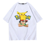 Men and Women Pokemon Pikachu T Shirt Cotton Short Sleeve T-shirt