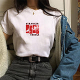 Stranger Things T Shirt Printed Polyester Crew Neck Women's T-shirt