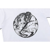 C.e t shirts earth pattern printing round neck pullover for men and women