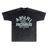 Amiri Washed Distressed T Shirt Printed Trendy Pure Cotton