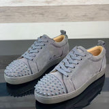 Louboutin-style red bottom shoes export europe station cl red bottom shoes electric embroidery low top high top men's shoes red bottom couple trendy rivets casualtie back