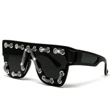 Trendy punk glasses sparkling diamond retro