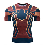 Marvel T Shirt Tight Men's Sports Fitness 3D Men's Clothing