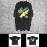 Amiri washed t-shirt star dot wings printing short sleeve