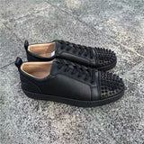 Louboutin-style red bottom shoes exportacl red bottom shoes rivets men's toe nails clcouple women's shoes rhinestone casualtrendy sneakers
