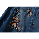 Shark Print Jacket Men And Women Casual Plus Size Coat High Quality Denim Shirt