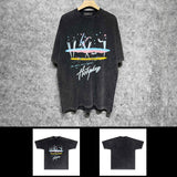 Amiri washed t-shirt hollywood rainbow printing short sleeve