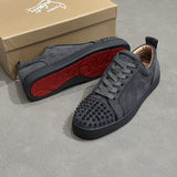 Louboutin-style red bottom shoes export model cl men's shoes electric embroidered red bottom white shoes breathable sneakers men's shoes flatscasual shoes crescent shoes goatskin