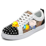 Louboutin-style red bottom shoes mencl red bottom casual shoes spiritual social boy sneakers fashiontrendystuds nightclub white shoes