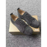 Louboutin-style red bottom shoes european station cl rivet shoes casual sneakers sneakers fashioneasiest for match loafers genuine leather shoes
