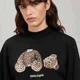 Palm Angels T Shirts Angel Leopard Print Broken Bear Letter Short Sleeve T-shirt for Men