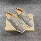 Louboutin-style red bottom shoes export europe station cl red bottom shoes electric embroidery low top high top men's shoes red bottom couple trendy rivets casualtie back