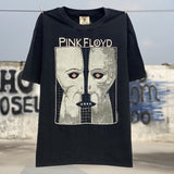 Men Vintage T-Shirts "PinkFloyd" Washed black Tee