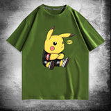 Men and Women Pokemon Pikachu T Shirt Cotton Short Sleeve T-shirt