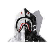 Shark Print Jacket Shark Head Black And White Luminous Coat