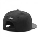Trendy flat brimmed hat letterc leather